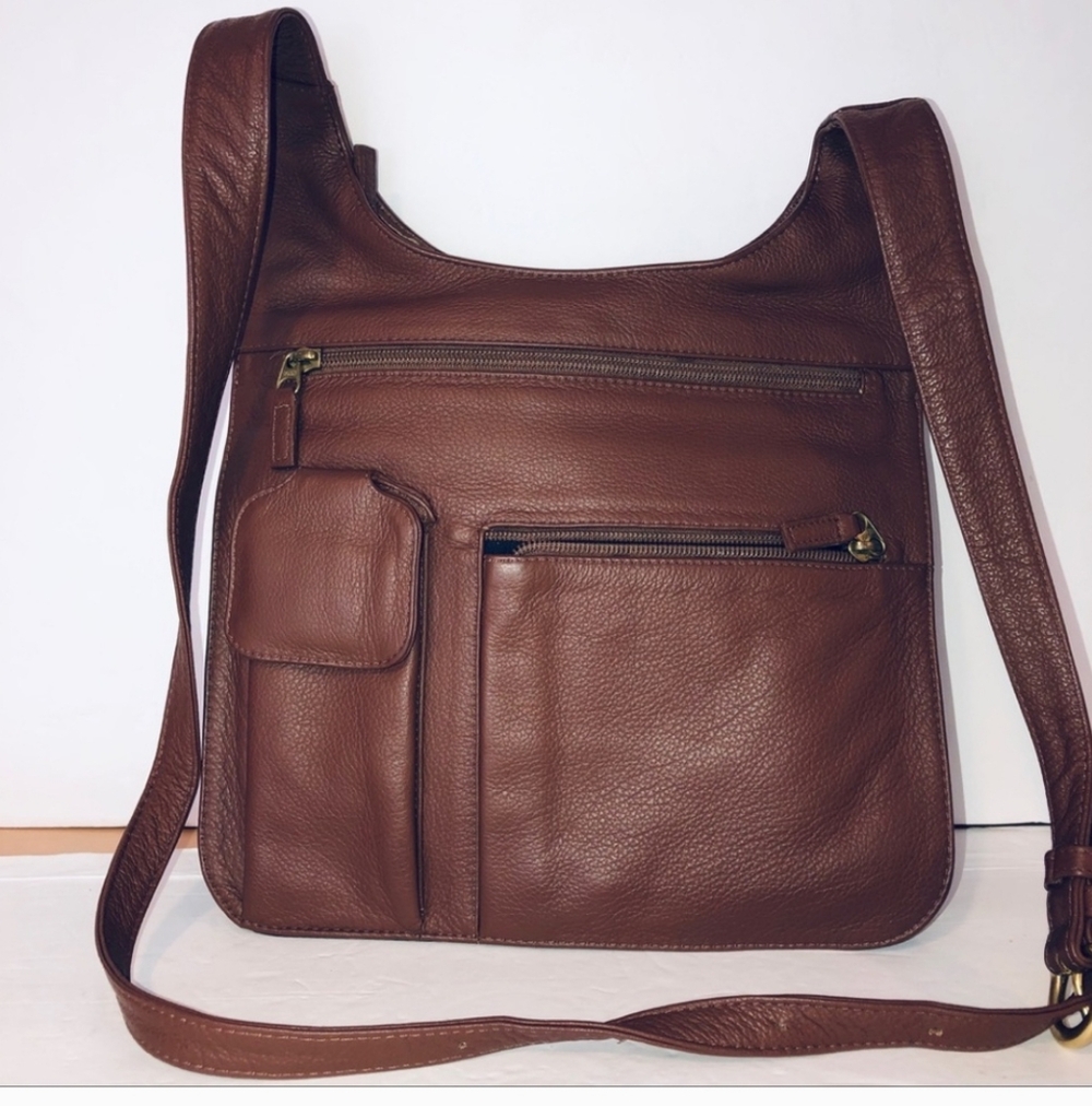 Vtg Jpourse Bolivian Leather The Traveler Easy Wallet Insert Messenger Crossbody